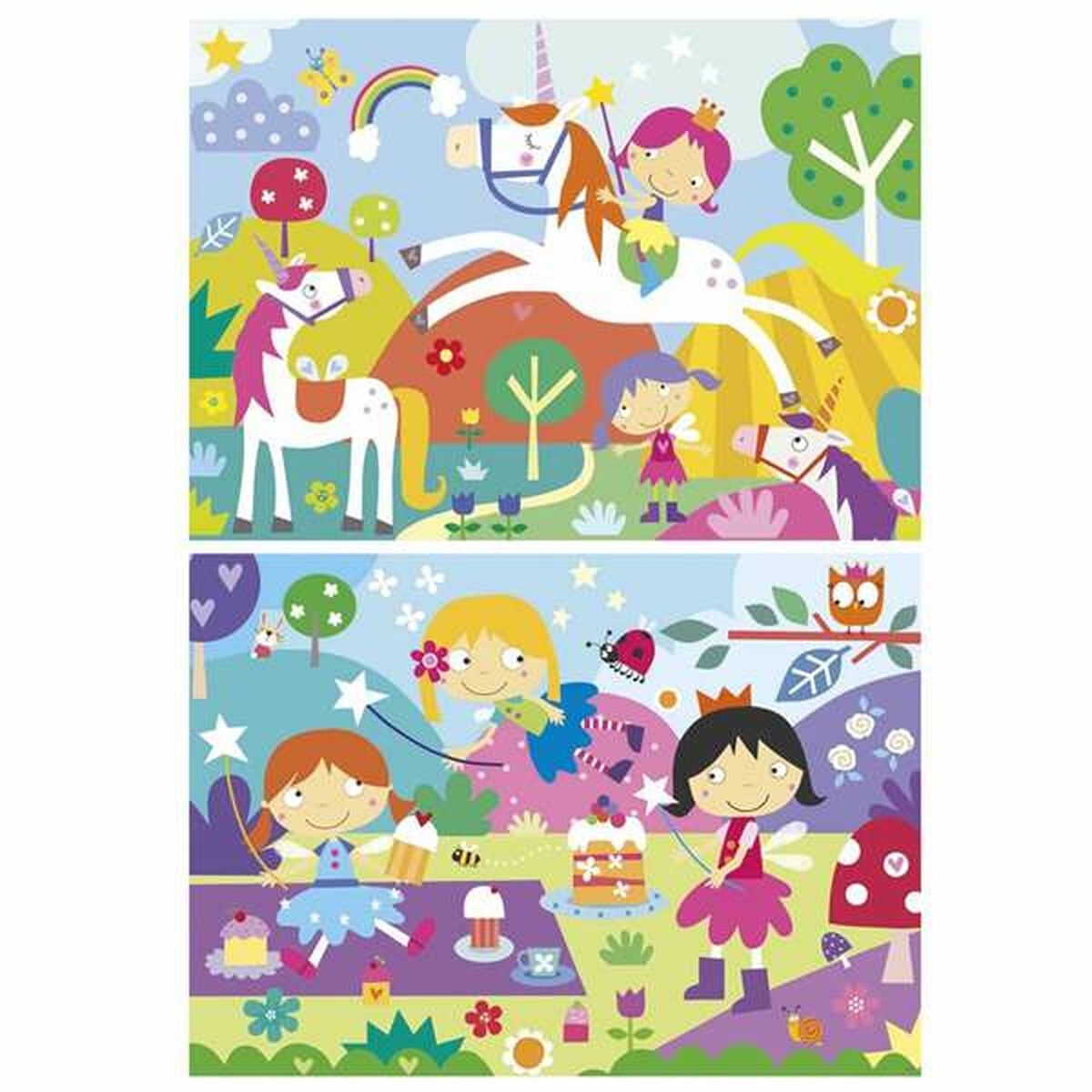 2 palapelin setti Educa Fantasy world 48 Kappaletta